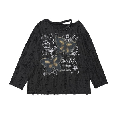 TODAMU® Women's New Sweet and Cool Cut Off Shoulder Casual Loose Blouse Long Sleeve