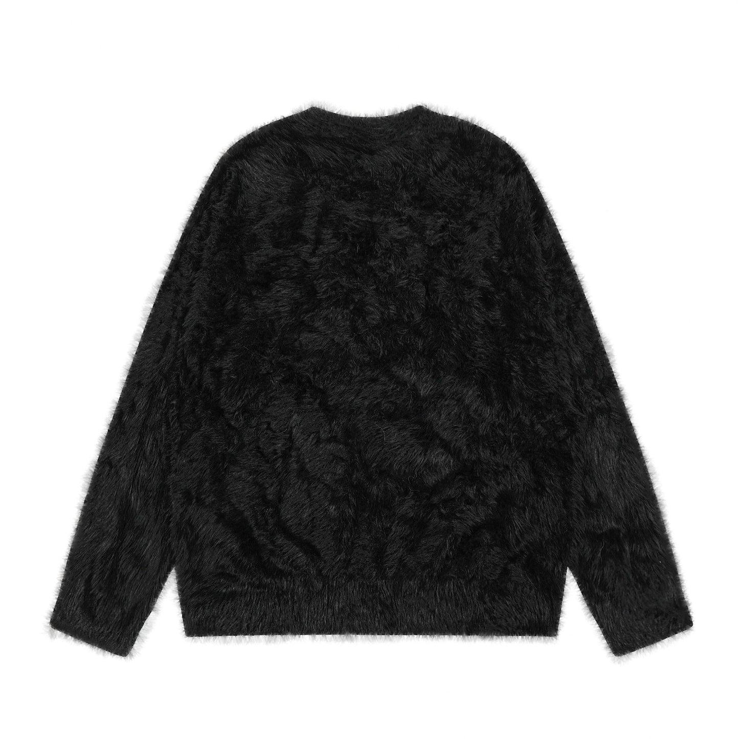 TODAMU® Women's American retro loose letter furry round neck sweater