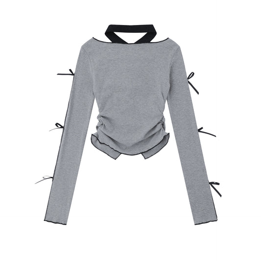 TODAMU® Sexy Girl Bow Tie Long Sleeve T-Shirt for Women