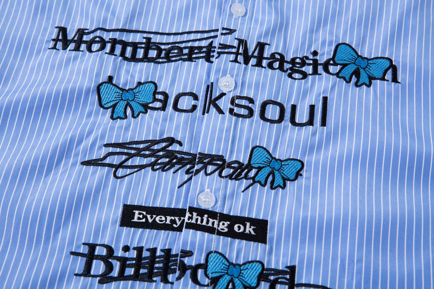 TODAMU® Women's New Loose American Girly Embroidered Striped Long Sleeve Shirt