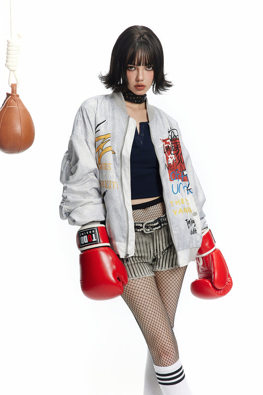 TODAMU® American retro graffiti pioneer flight jacket