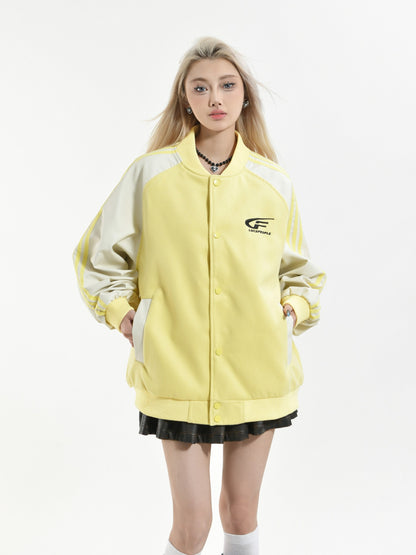 TODAMU® Women's New Loose Version American Street Fashion Embroidered Baseball Jacket