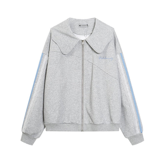 TODAMU® Autumn Women's New Sweet Baby Doll Collar Lace Striped Jacket