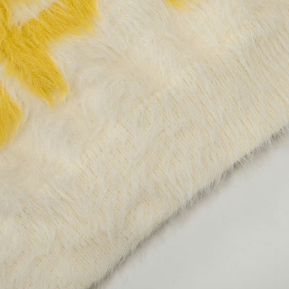 TODAMU® Women's American retro loose letter furry round neck sweater