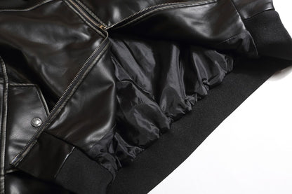 TODAMU® Autumn Women's New American Retro Loose Leather Jacket