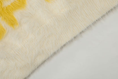 TODAMU® Women's American retro loose letter furry round neck sweater