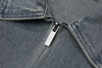 TODAMU® Women's American Retro Loose Embroidered Denim Jacket