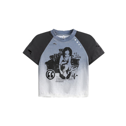 TODAMU® American Vintage Sexy Girl Printed Cute Short Sleeve T-Shirt for Women