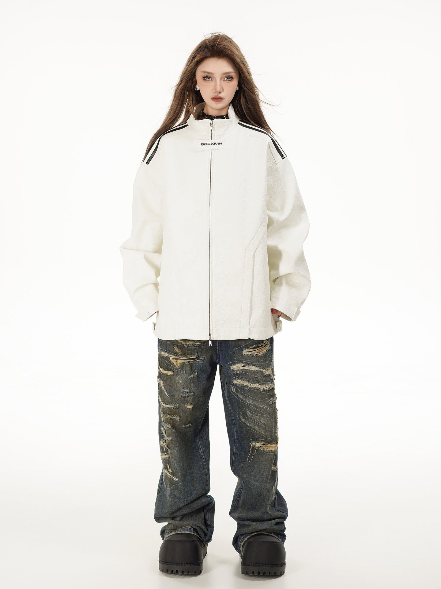 TODAMU® Women's New American Retro Loose Leather Jacket