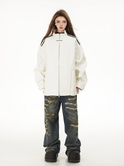 TODAMU® Women's New American Retro Loose Leather Jacket