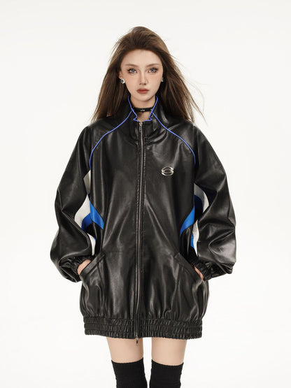 TODAMU® Women's New American Retro Loose Lamb Wool Leather Jacket