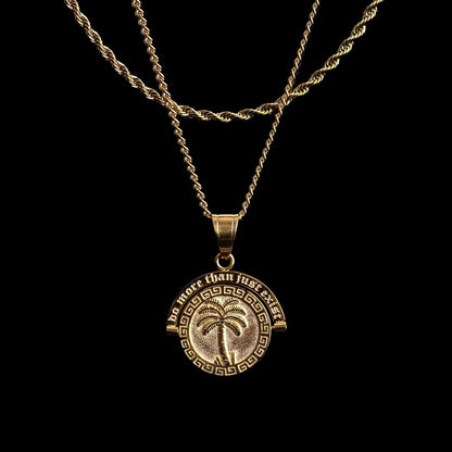 'Do More Than Just Exist' - Double Sided Pendant ( Gold )