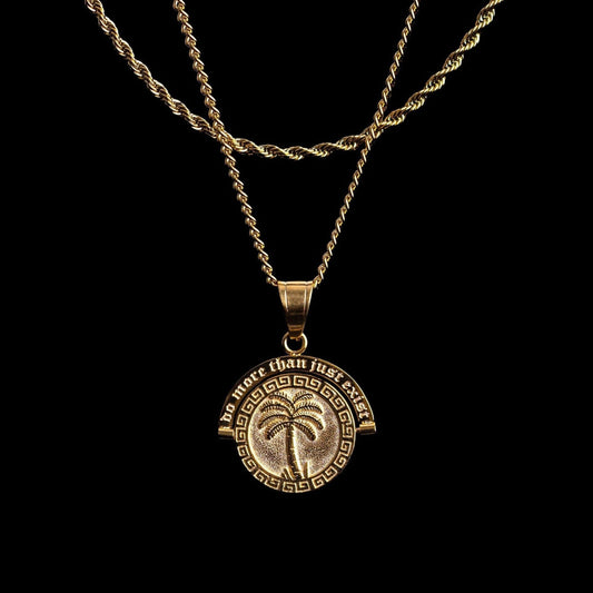'Do More Than Just Exist' - Double Sided Pendant ( Gold )