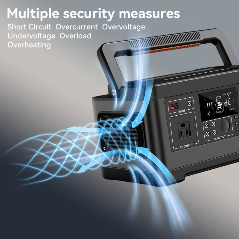 520Wh 500W Pure Sine Wave Lithium Battery Generator for Camping, Emergency, Home Backup