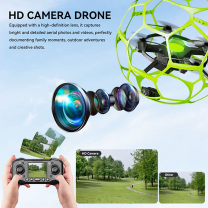TODAMU H5 Camera Drone with 360° Protective Cage for Beginners