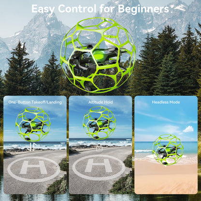 TODAMU H5 Camera Drone with 360° Protective Cage for Beginners