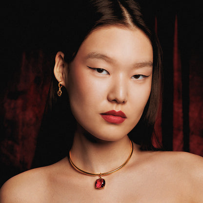 Red Gem Collar Necklace